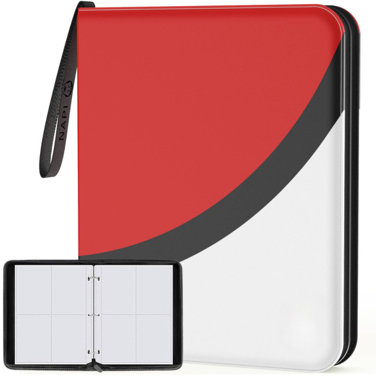 NAPI Verzamelmap voor 400 kaarten - Rood - Luxe Kunstleer - 4-Pocket Binder