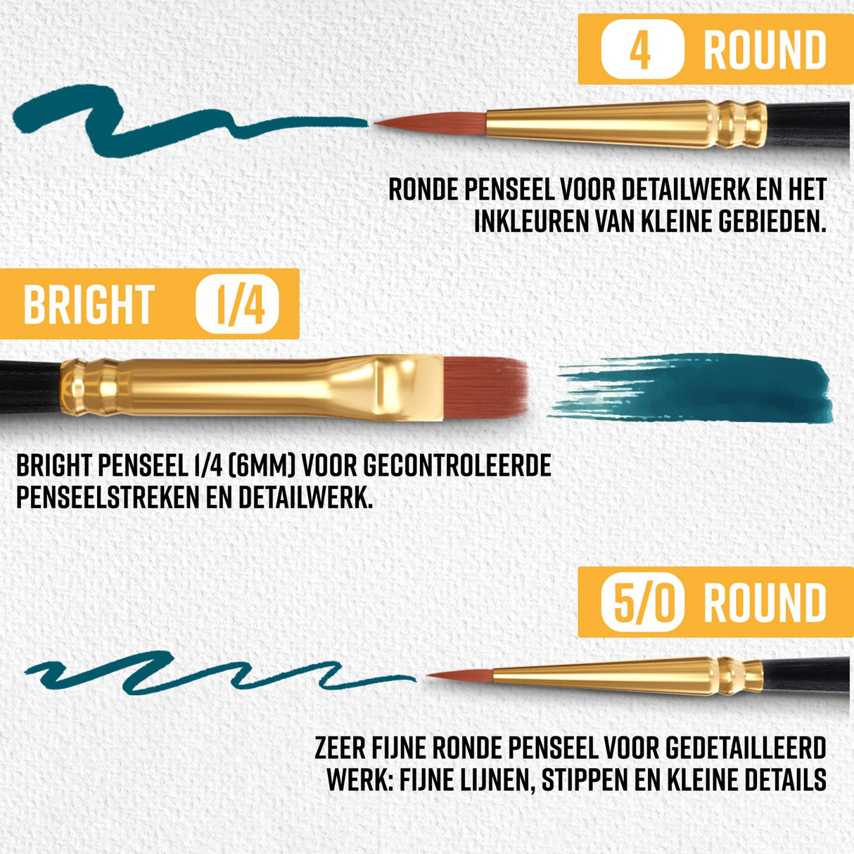 NAPI Penselen – Set van 12 Stuks