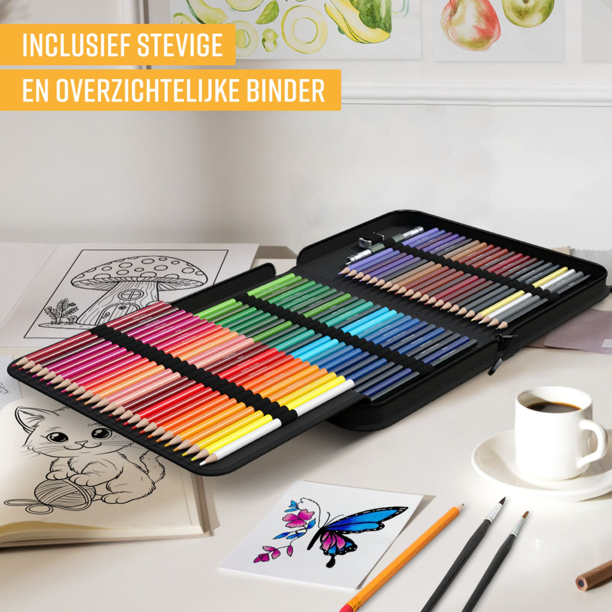 NAPI 72 Kleurpotloden - Oliebasis Tekenset met Luxe Accessoires