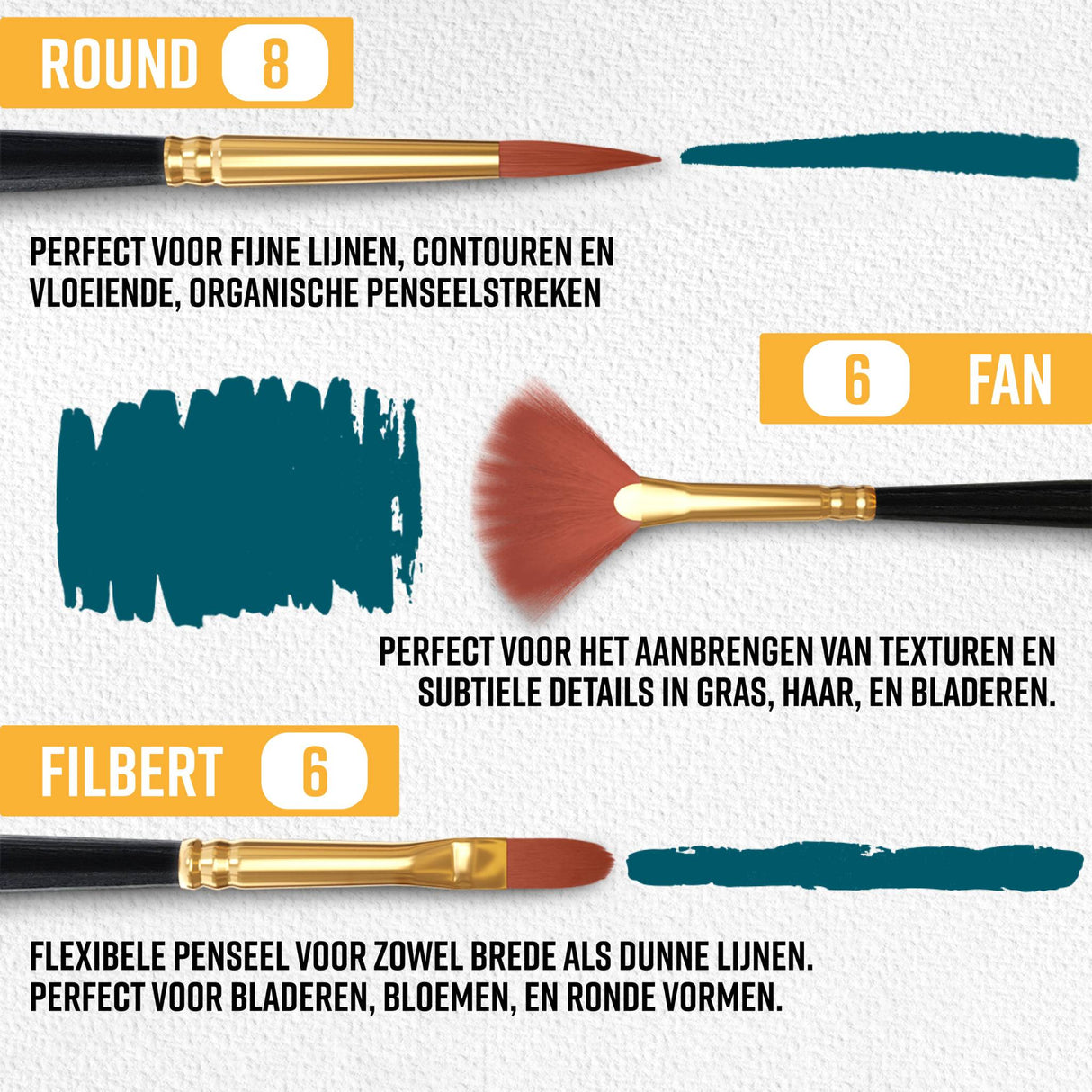 NAPI Penselen – Set van 12 Stuks