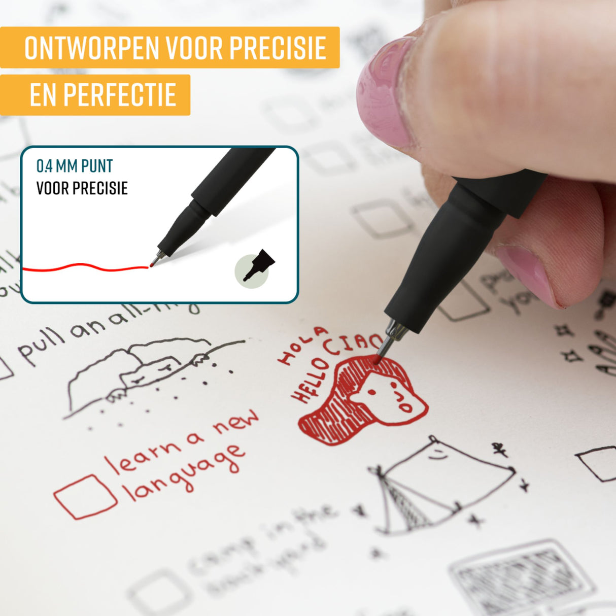 NAPI Fineliners Kleur - 0.4 mm - Set van 12