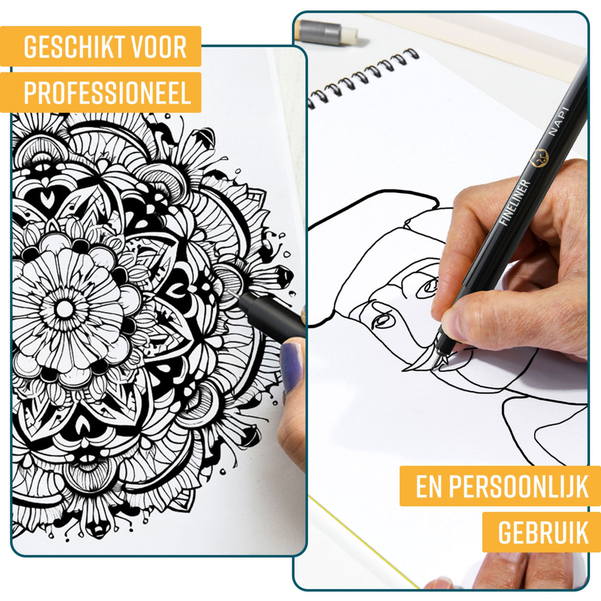 NAPI Fineliners - Zwart - Set van 10