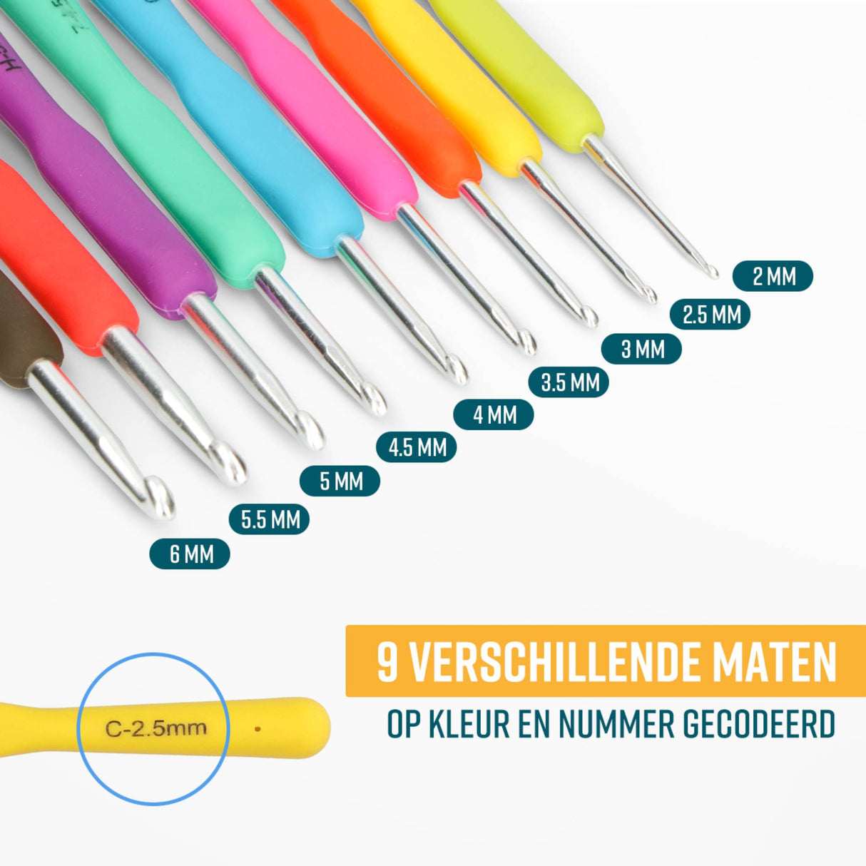 NAPI Haaknaalden – 59-delige Set met Softgrip & Blauw Etui