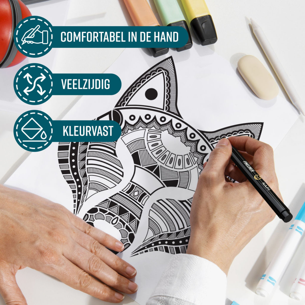 NAPI Fineliners - Zwart - Set van 10