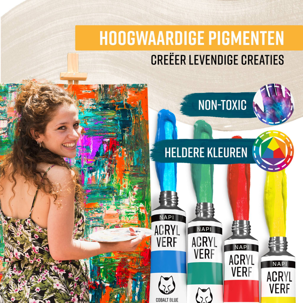 NAPI Acrylverf 12 Kleuren – 12ML