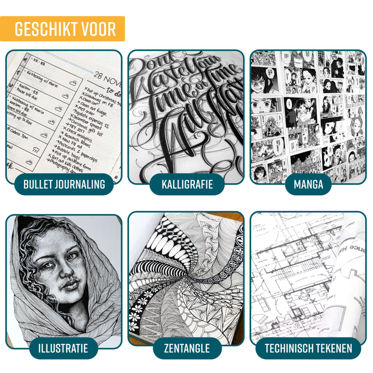 NAPI Fineliners - Zwart - Set van 10