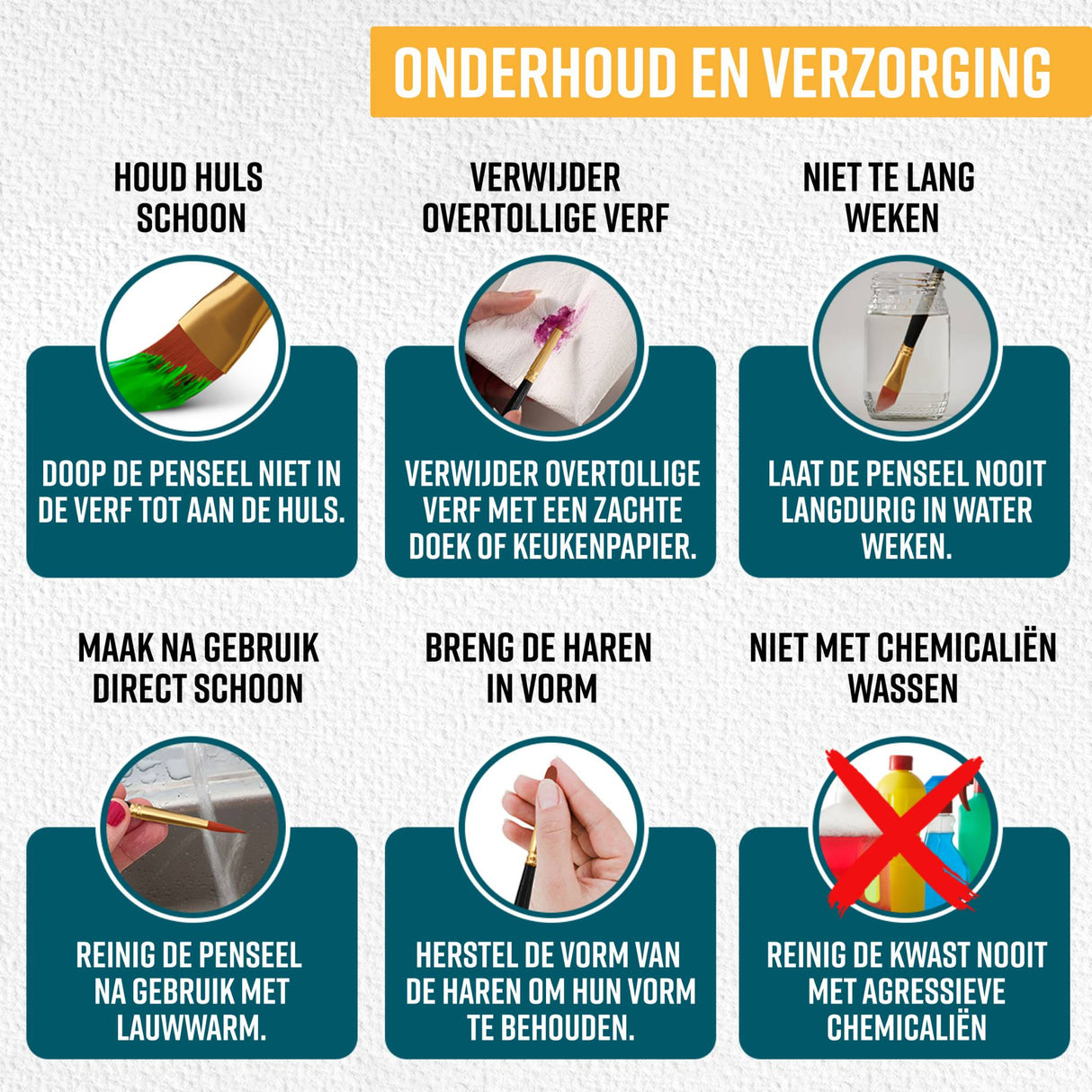 NAPI Penselen – Set van 12 Stuks