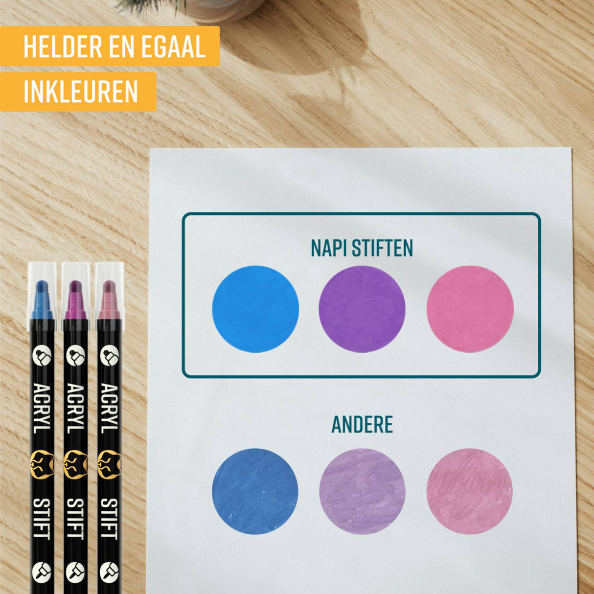 NAPI Acrylstiften - Dual Tip - Set van 48