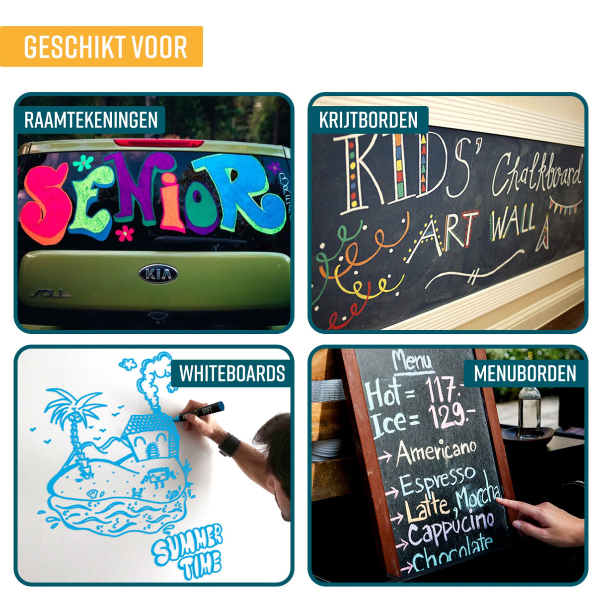 NAPI Krijtstiften – Omkeerbare Punt – Set van 12