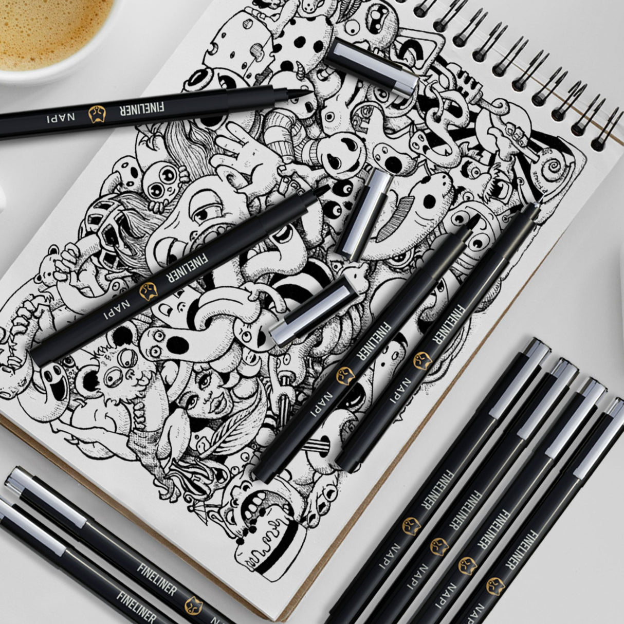 NAPI Fineliners - Zwart - Set van 10