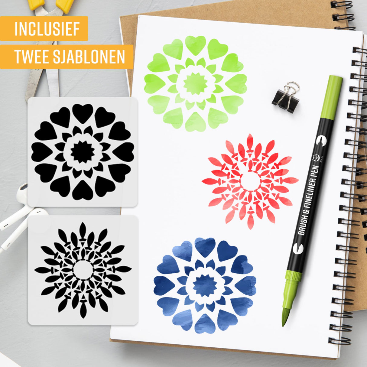 NAPI Brushpennen en Fineliners - Dual Tip - Set van 12