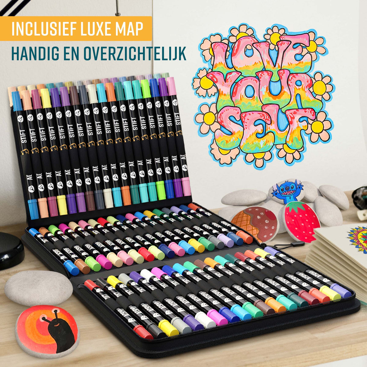 NAPI Acrylstiften - Dual Tip - Set van 72