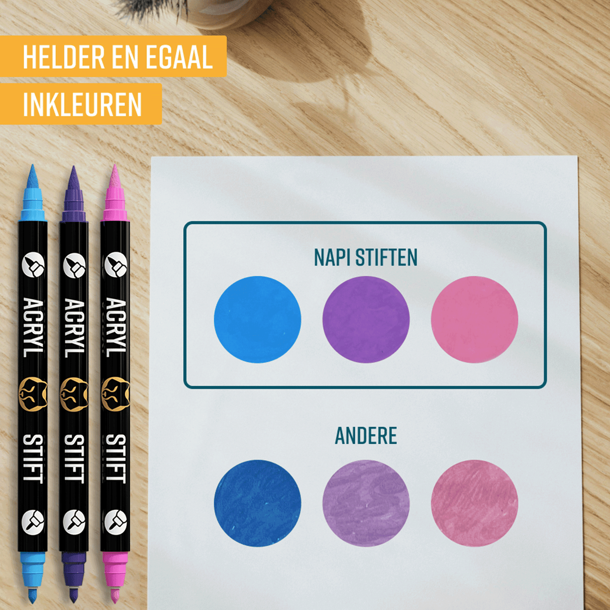 NAPI Acrylstiften - Dual Tip - Set van 36