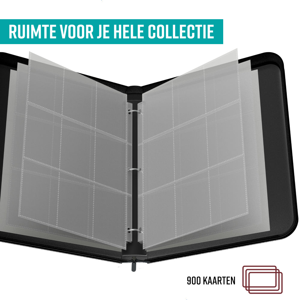NAPI Verzamelmap voor 900 Kaarten - 9 Pocket - Zwart