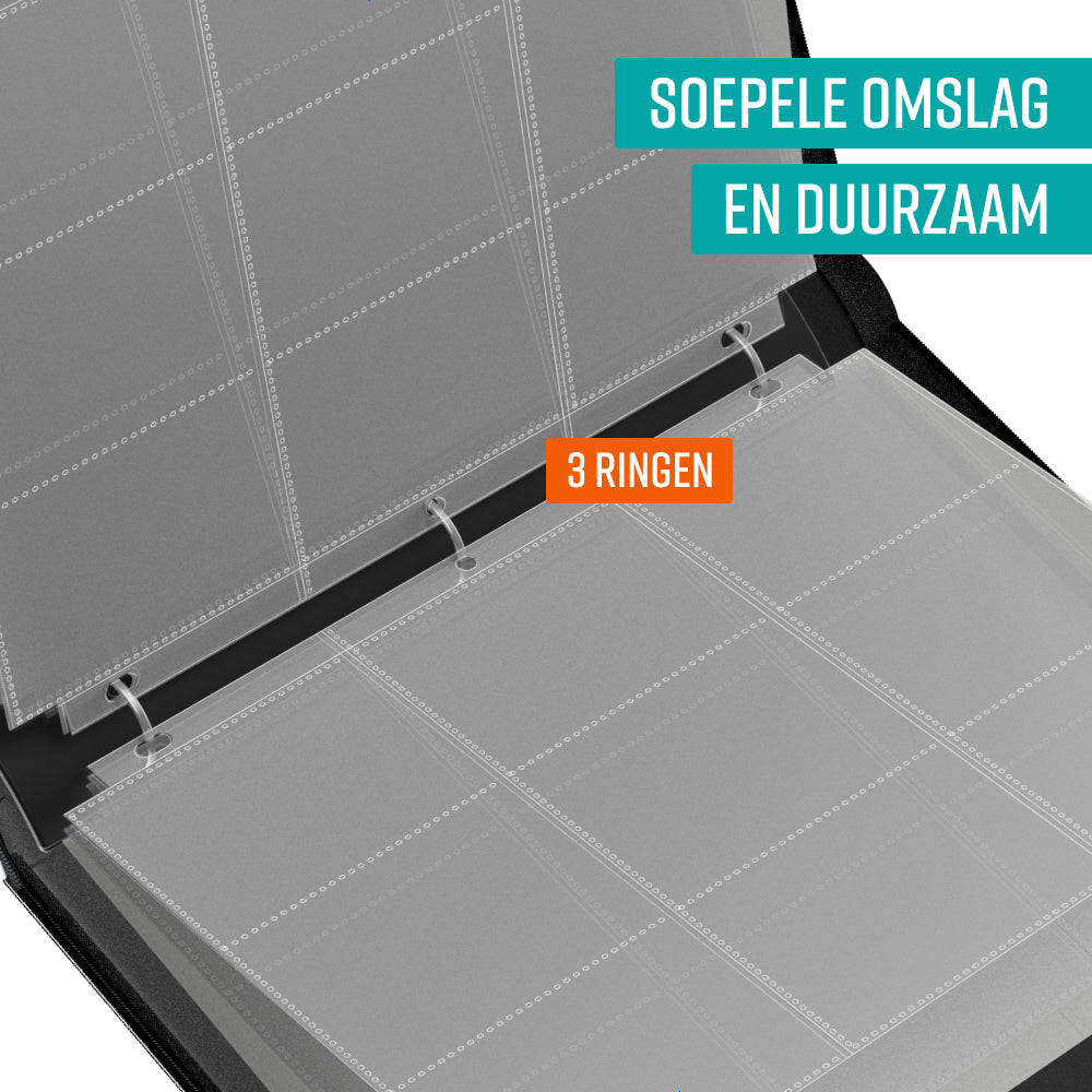 NAPI Verzamelmap voor 900 Kaarten - 9 Pocket - Zwart