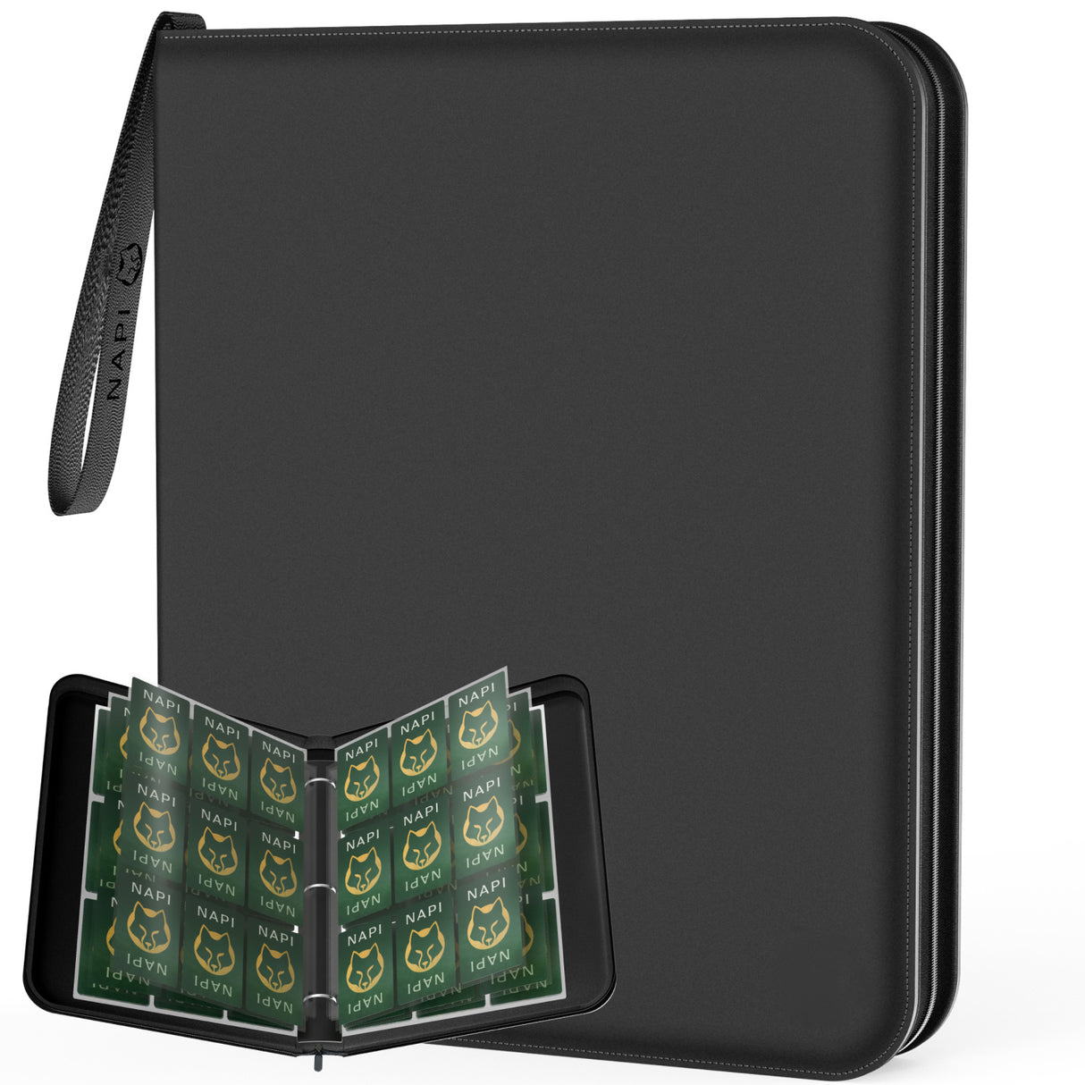 NAPI Verzamelmap voor 900 kaarten - Zwart - Luxe Kunstleer - 9-Pocket Binder