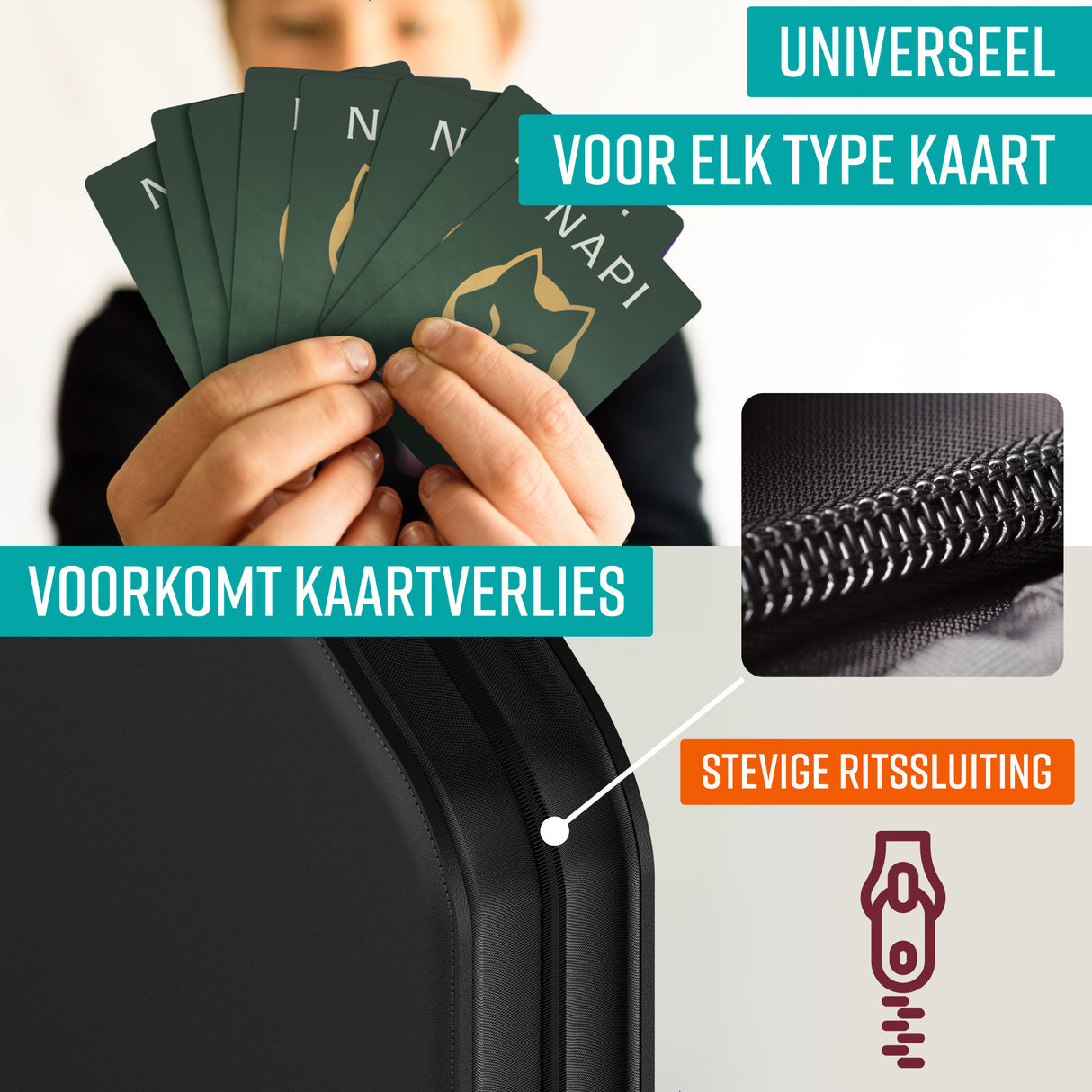 NAPI Verzamelmap voor 900 Kaarten - 9 Pocket - Zwart