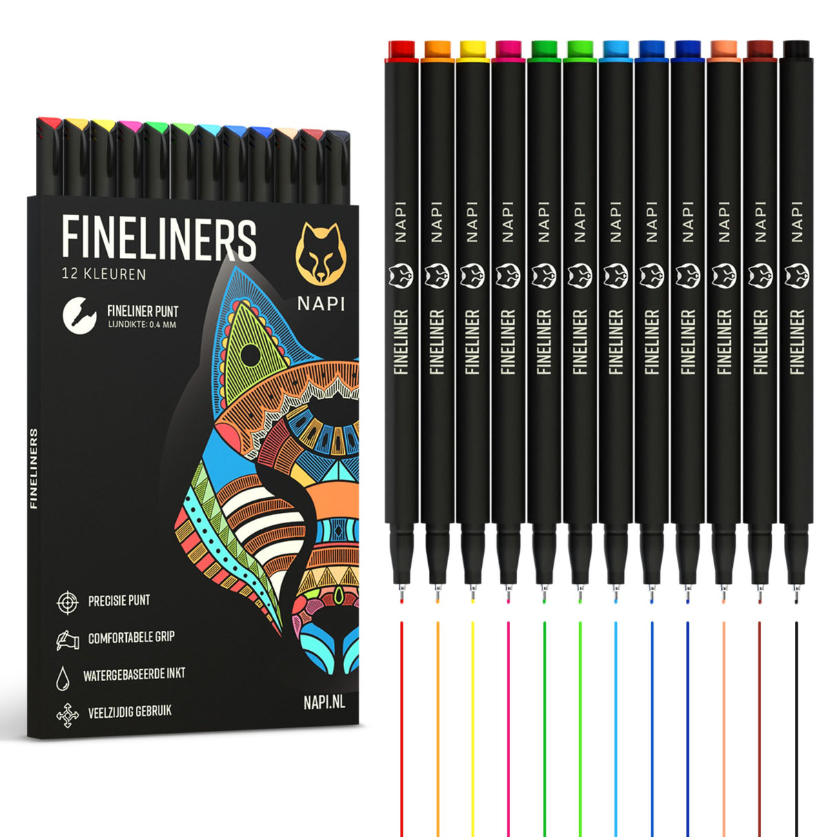 NAPI 12 Fineliners Kleur