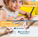 NAPI Happy Stones – Set van 12 Witte Stenen & 48 Acrylstiften