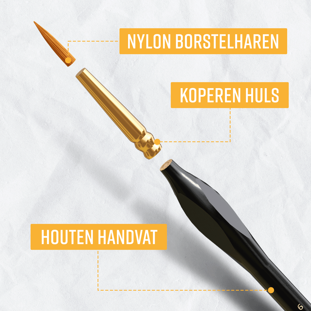 NAPI Precisie Penselen – Set van 9 Stuks