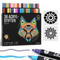 Napi Acrylstiften 36st - Brush & Fine Tip