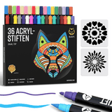 NAPI Acrylstiften - Dual Tip - Set van 36