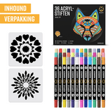 NAPI Acrylstiften - Dual Tip - Set van 36