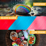 NAPI Happy Stones – Set van 12 Witte Stenen & 24 Acrylstiften