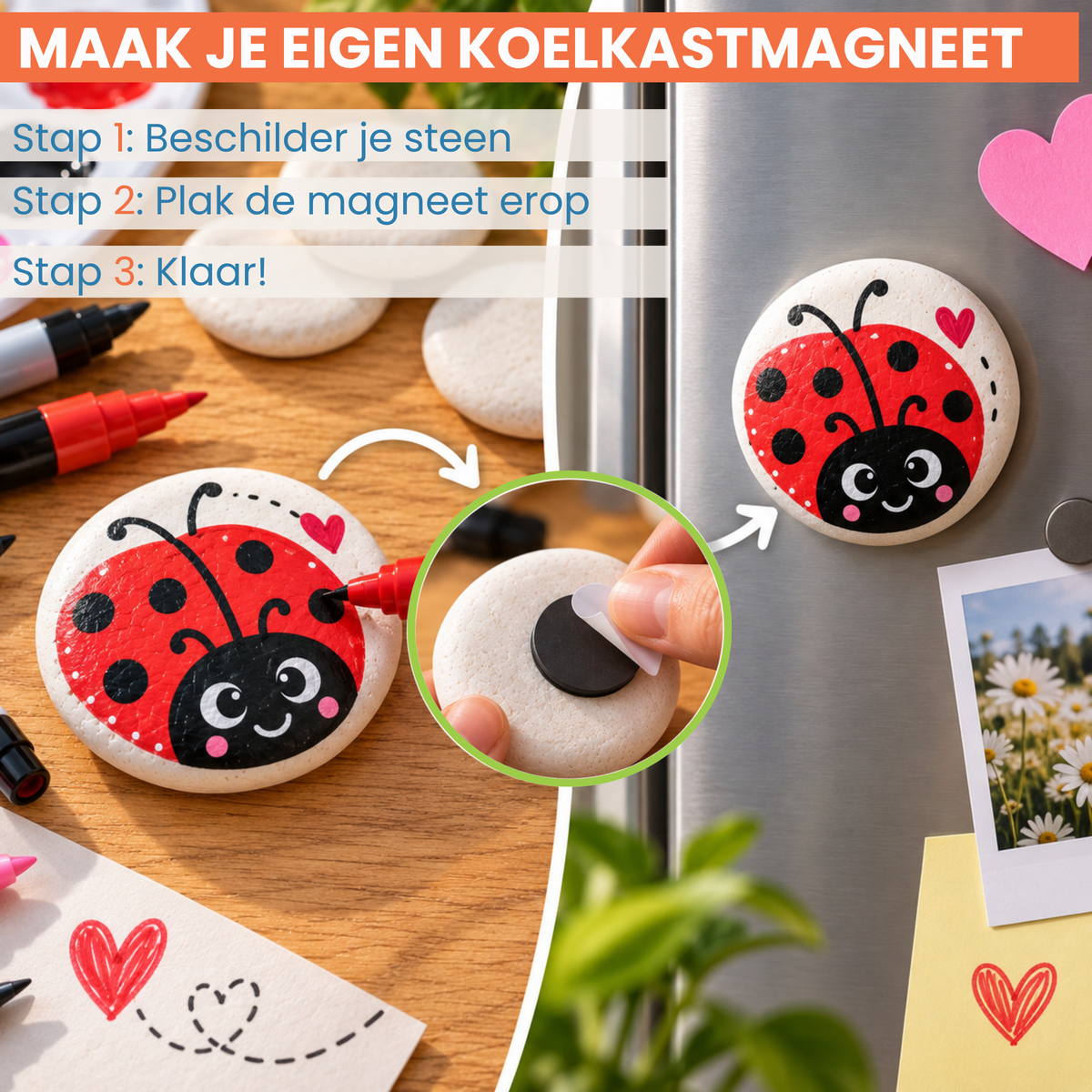 Napi Happy Stones 12st - Rond - met Magneetstickers