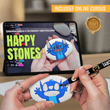 NAPI Happy Stones – Set van 12 Witte Stenen & 48 Acrylstiften