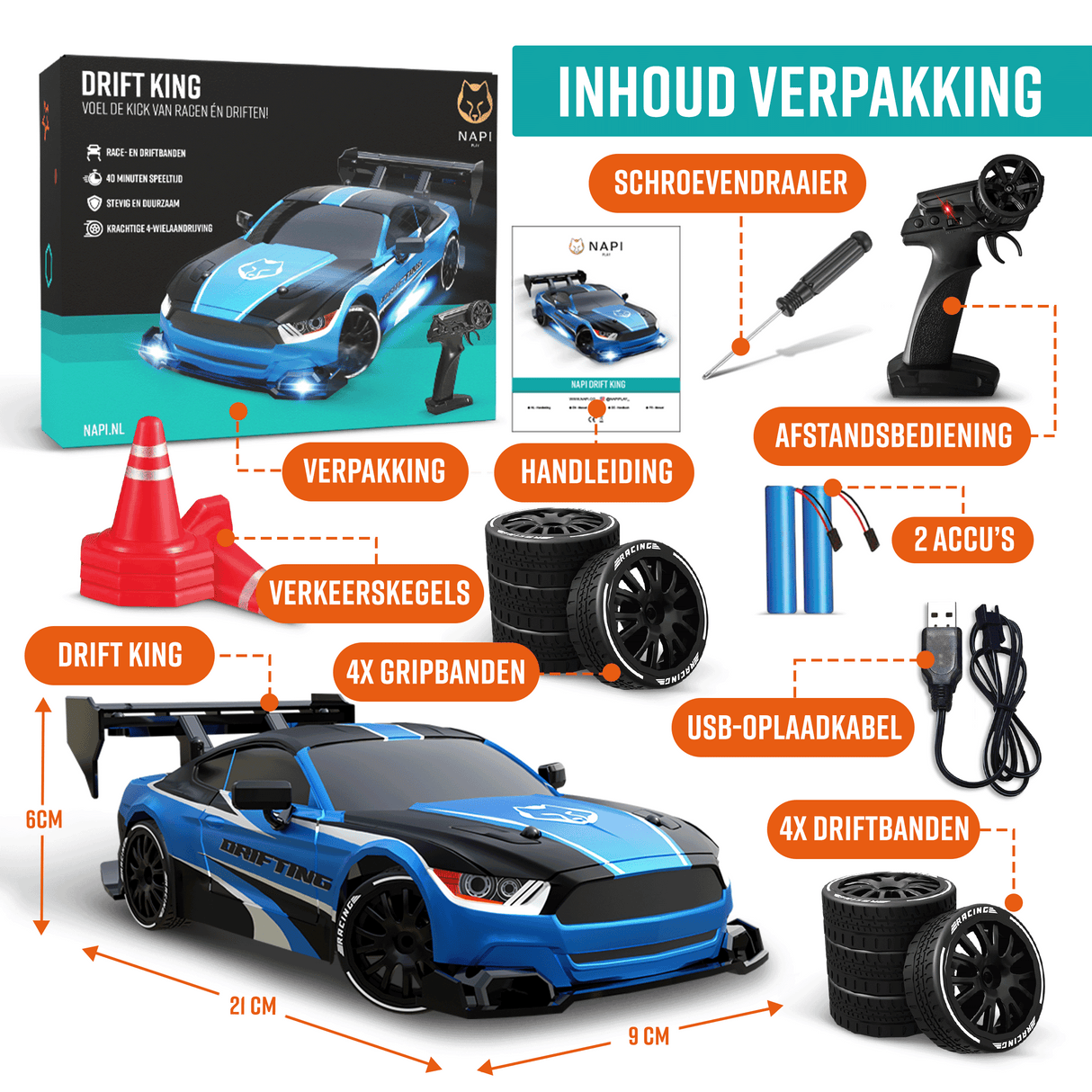 Bestuurbare Drift Auto – Drift King