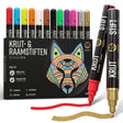 Set van 12 krijtstiften van NAPI met omkeerbare punt en afwasbare inkt – geschikt voor krijtborden, glas, whiteboards, spiegels en porselein.
