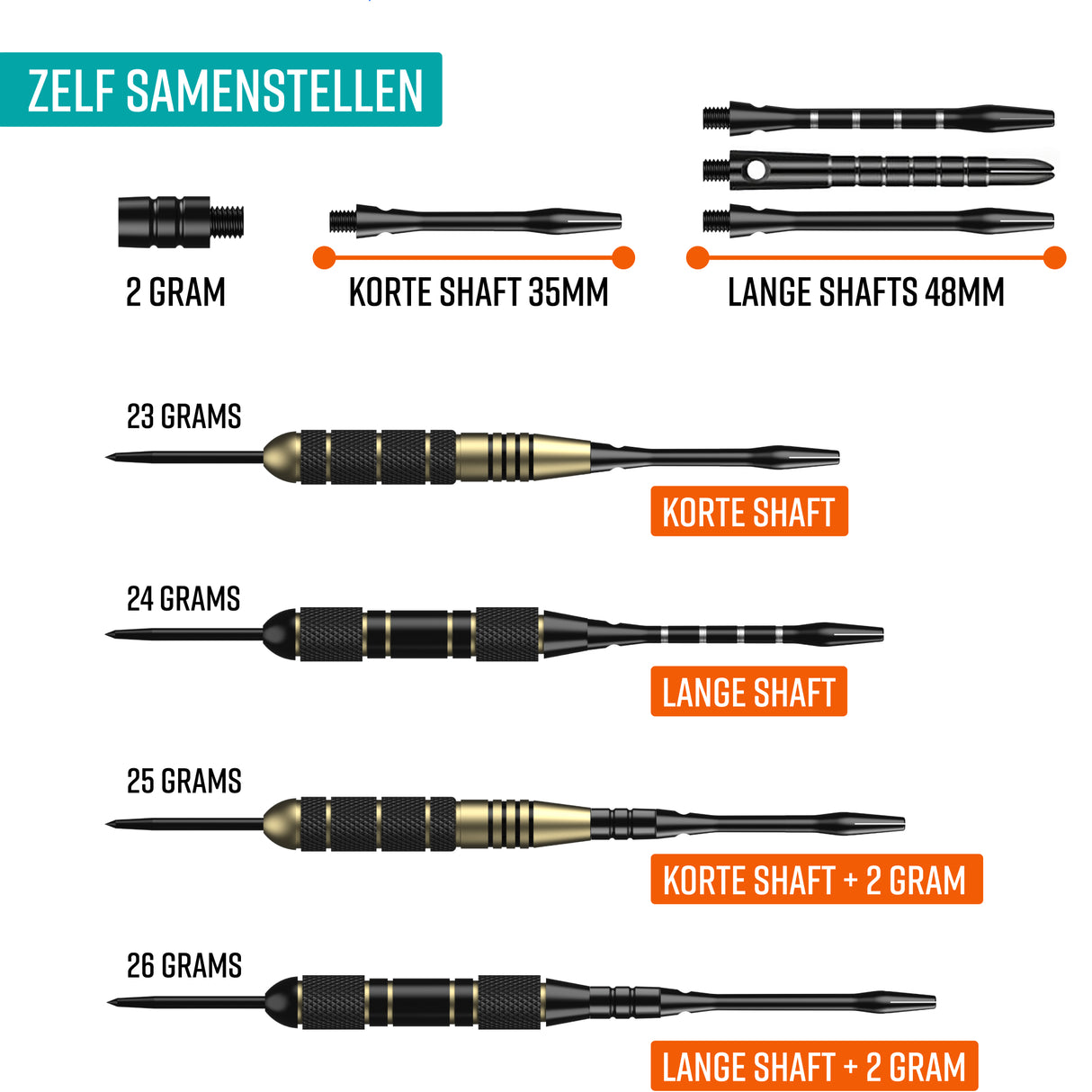 NAPI Darts - 6 Dartpijlen - 64-Delige Set