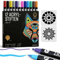 Napi Acrylstiften 12st - Brush & Fine Tip