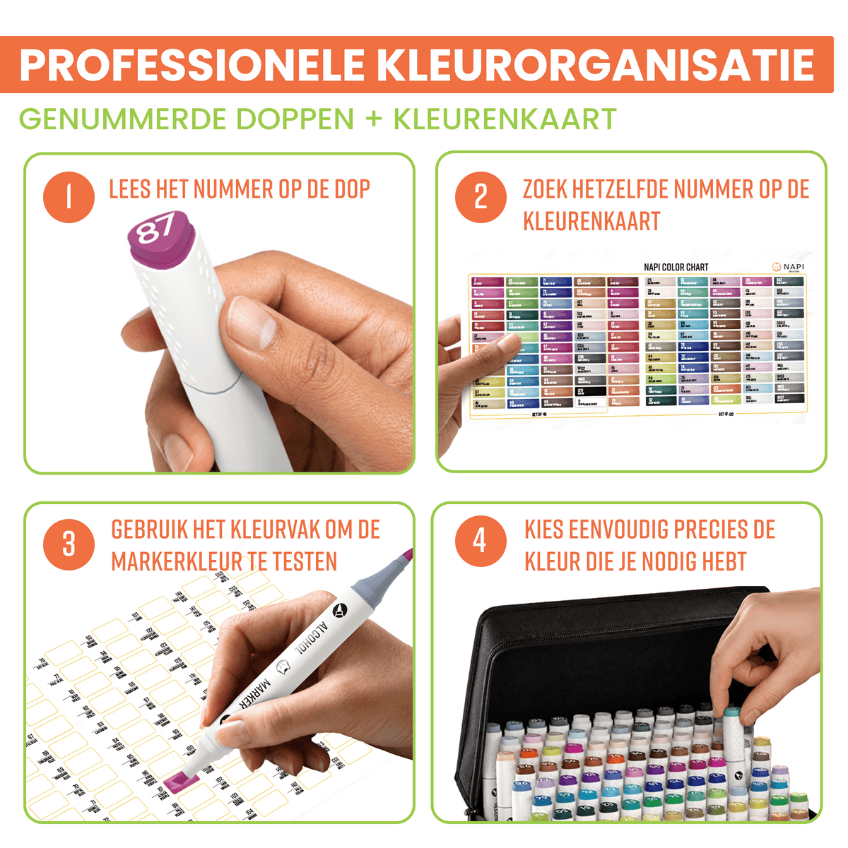 Napi Alcohol Markers 120st - Brush & Chisel Tip
