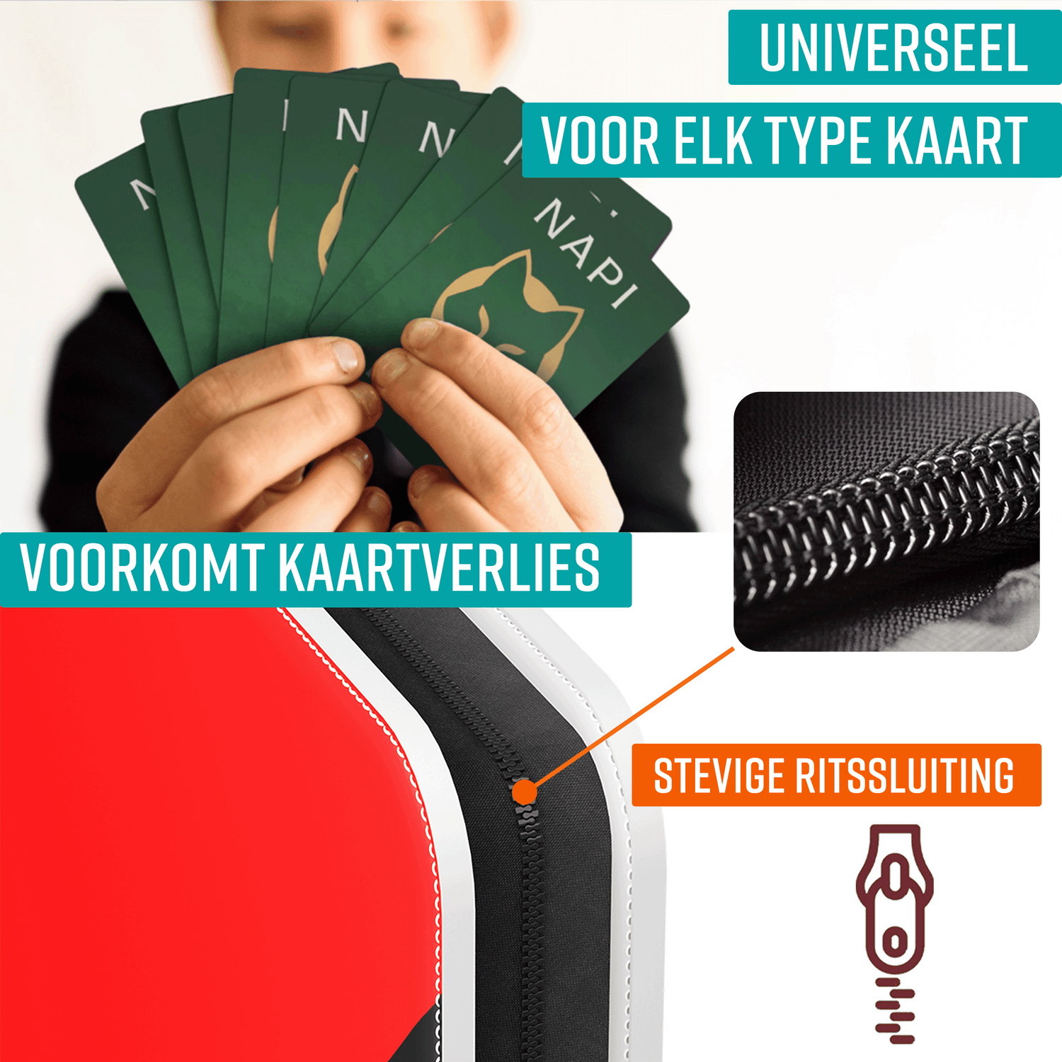 NAPI Toploader Verzamelmap 288 Kaarten – 9 Pocket – Rood