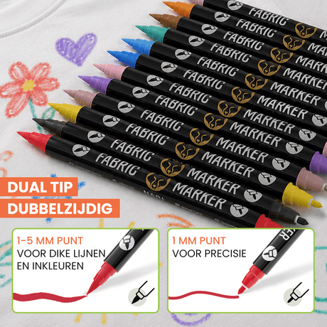 Napi Textielstiften 12st - Dual Tip
