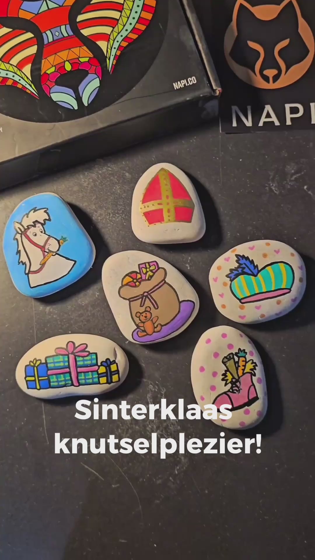 Happy stones stenen schilderen voor Sintekrlaas